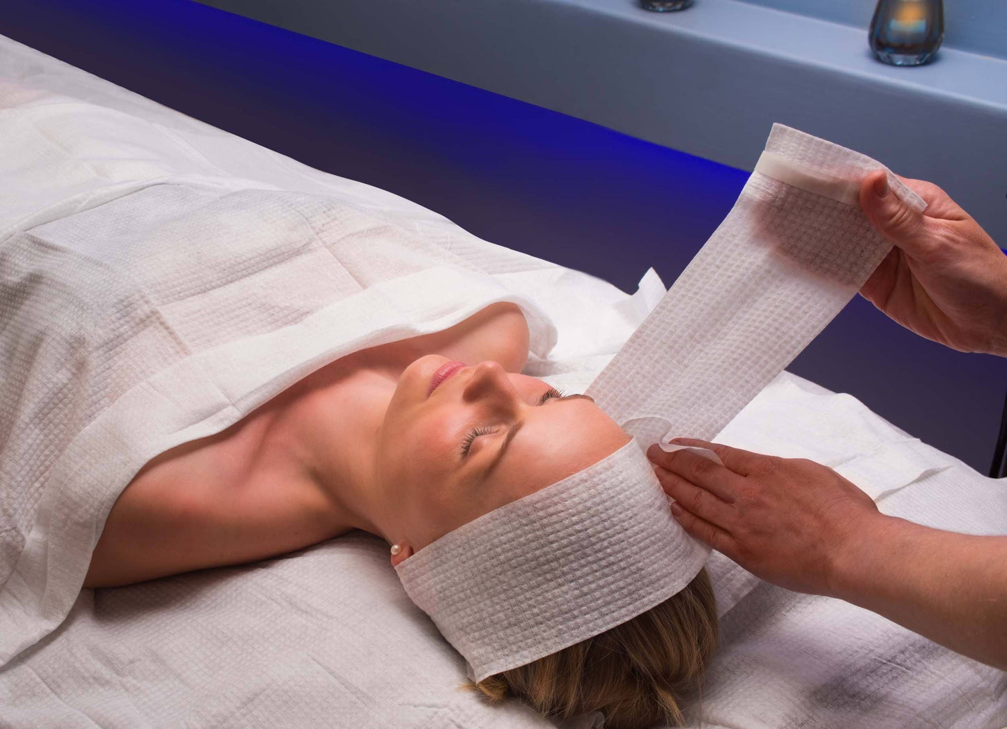 Scrummi Spa Head Band - Biologiskt nedbrytbart huvudband - 20 st Förbrukning Scrummi