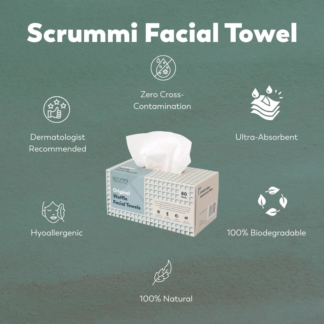 Scrummi® Facial Towel WHITE 20x20cm Förbrukning Scrummi 