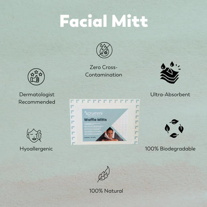 Scrummi® Waffle Facial Mitts - Pack of 40 Förbrukning Scrummi 