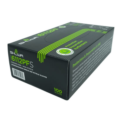 Showa 6112PF Nitrile Biodegradable Gloves - Black - 100 count Förbrukning Showa 