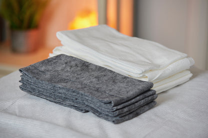 Scrummi Waffle WHITE Medium Towels - 80 x 40 cm - 50st/ 500st - Biologiskt nedbrytbar Förbrukning Scrummi 